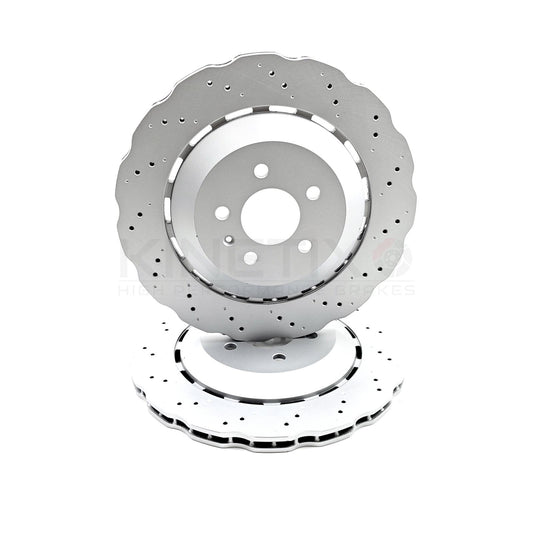 AUDI RS6 C7 2013-2018 REAR WAVEY DRILLED BRAKE DISCS PAIR 356mm 4G0615601E