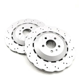 FOR AUDI RS6 C7 (2013-2018) WAVED REAR BRAKE DISCS TEXTAR PADS 356mm X 22mm