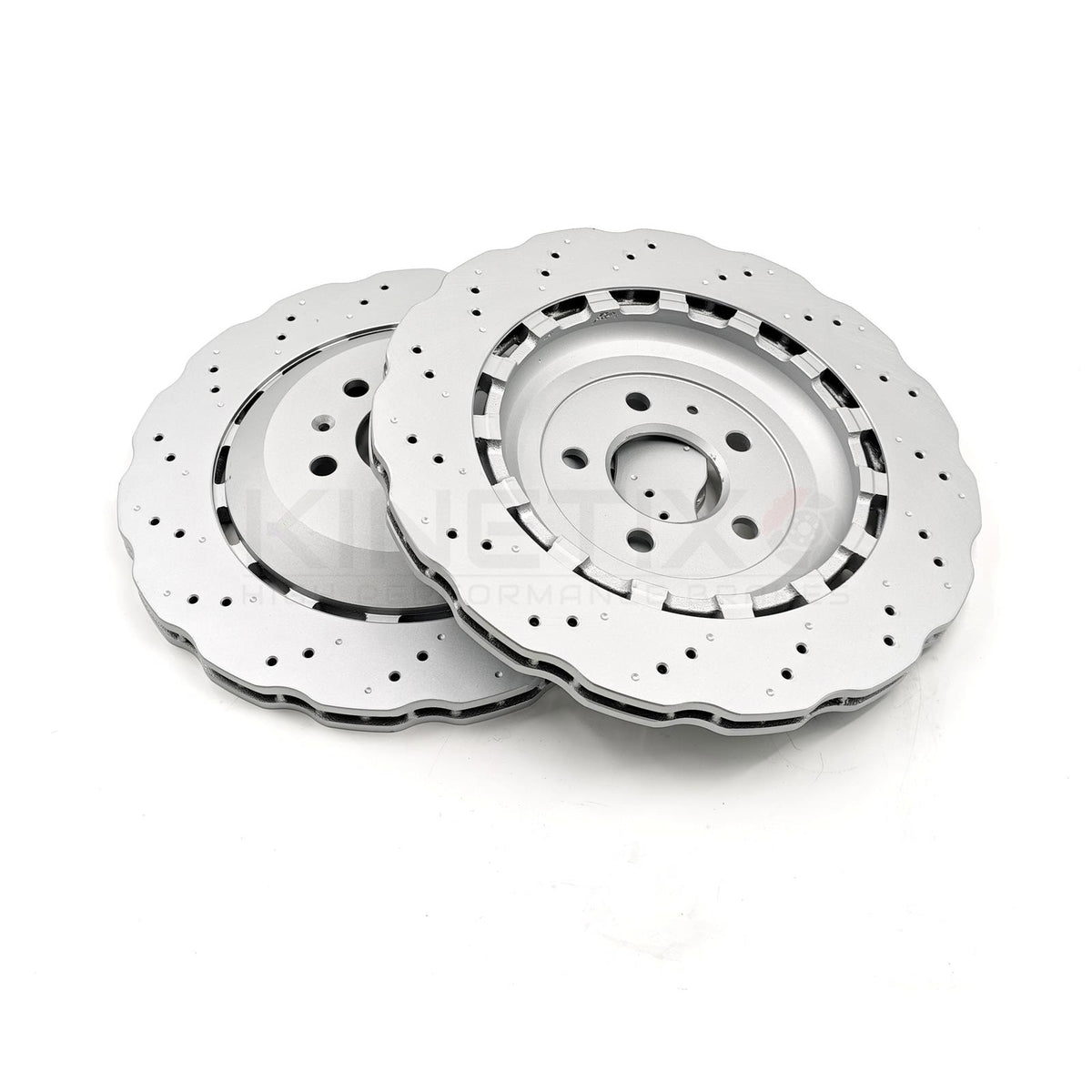 FOR AUDI RS6 C7 2013-2018 REAR WAVEY DRILLED BRAKE DISCS PAIR 356mm 4G0615601E