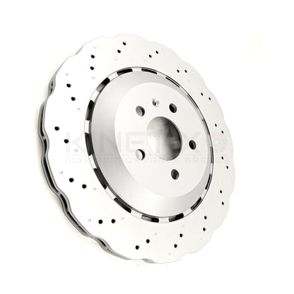 AUDI RS6 C7 2013-2018 REAR WAVEY DRILLED BRAKE DISCS PAIR 356mm 4G0615601E