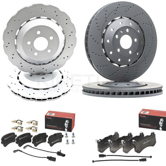 FOR AUDI RS6 C7 (2013-2018) FRONT REAR BRAKE DISCS BREMBO PADS 390mm 356mm