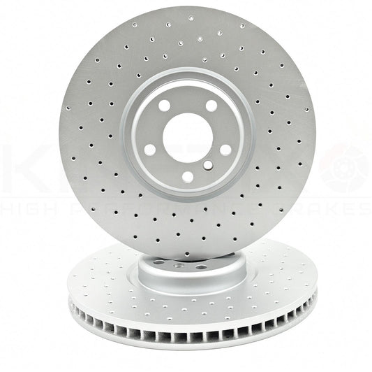 FOR BMW X5M 4.4 E70 FRONT CROSS DRILLED PERFORMANCE BRAKE DISCS PAIR 395mm