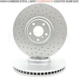 FOR BMW X5M 4.4 E70 FRONT DRILLED BRAKE DISCS PADS WEAR WIRE SENSOR 395mm