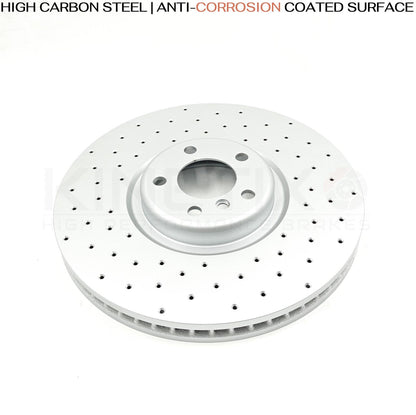 FOR BMW X5M 4.4 E70 FRONT CROSS DRILLED PERFORMANCE BRAKE DISCS PAIR 395mm
