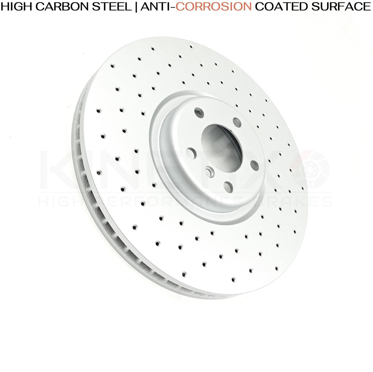 FOR BMW X5M 4.4 E70 FRONT CROSS DRILLED PERFORMANCE BRAKE DISCS PAIR 395mm