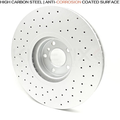 FOR BMW X5M 4.4 E70 FRONT CROSS DRILLED PERFORMANCE BRAKE DISCS PAIR 395mm