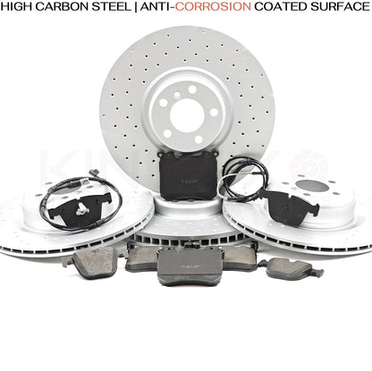 FOR BMW X5M X6M 4.4 E70 E71 E72 FRONT REAR BRAKE DISCS PADS SENSORS 395mm 385mm