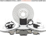 FOR BMW X5M X6M 4.4 E70 E71 E72 FRONT REAR BRAKE DISCS PADS SENSORS 395mm 385mm