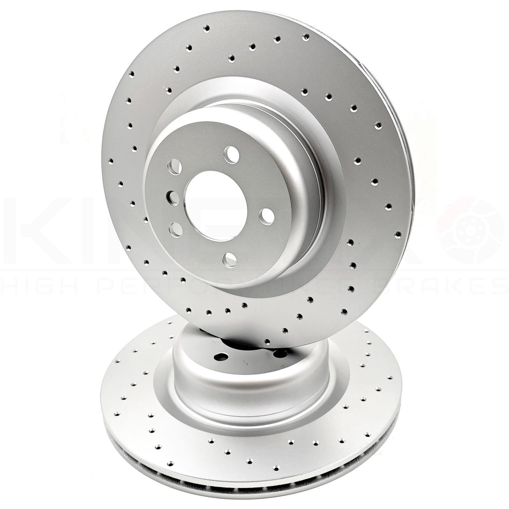FOR BMW X5M E70 (09-2013) REAR LEFT RIGHT DRILLED BRAKE DISCS PAIR 385mm X 24mm