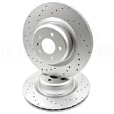 FOR BMW X5M E70 (09-2013) REAR LEFT RIGHT DRILLED BRAKE DISCS PAIR 385mm X 24mm