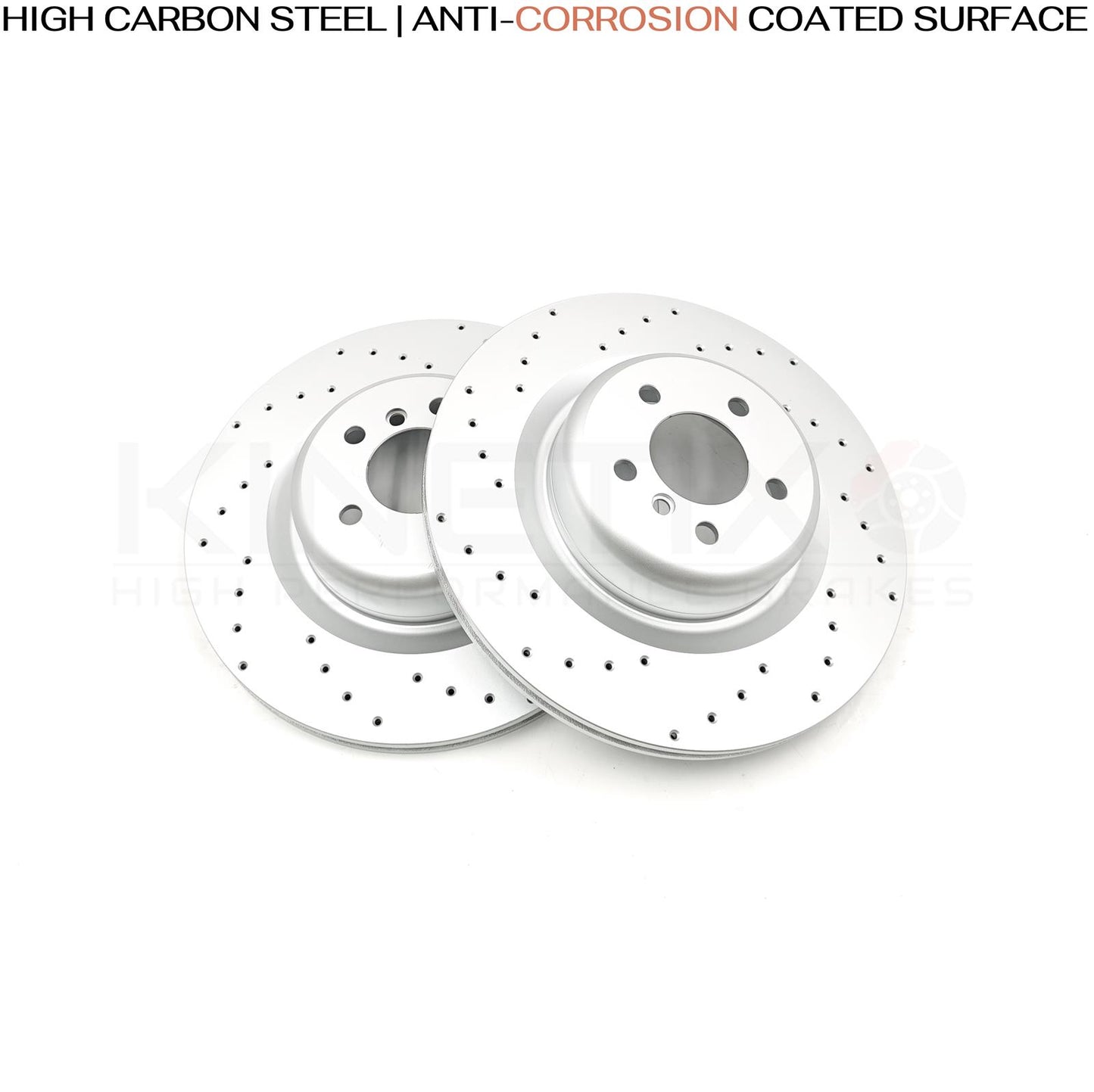 FOR BMW X5M X6M E70 E71 E72 REAR DRILLED PERFORMANCE BRAKE DISCS PAIR 385mm