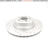 FOR BMW X5M E70 (09-2013) REAR LEFT RIGHT DRILLED BRAKE DISCS PAIR 385mm X 24mm