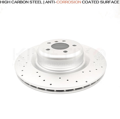 FOR BMW X6M E71 E72 (09-2014) CROSS DRILLED REAR BRAKE DISCS PAIR 385mm X 24mm