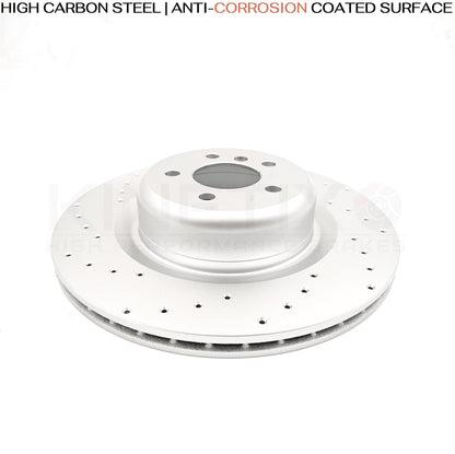 FOR BMW X6M E71 E72 (09-2014) CROSS DRILLED REAR BRAKE DISCS PAIR 385mm X 24mm
