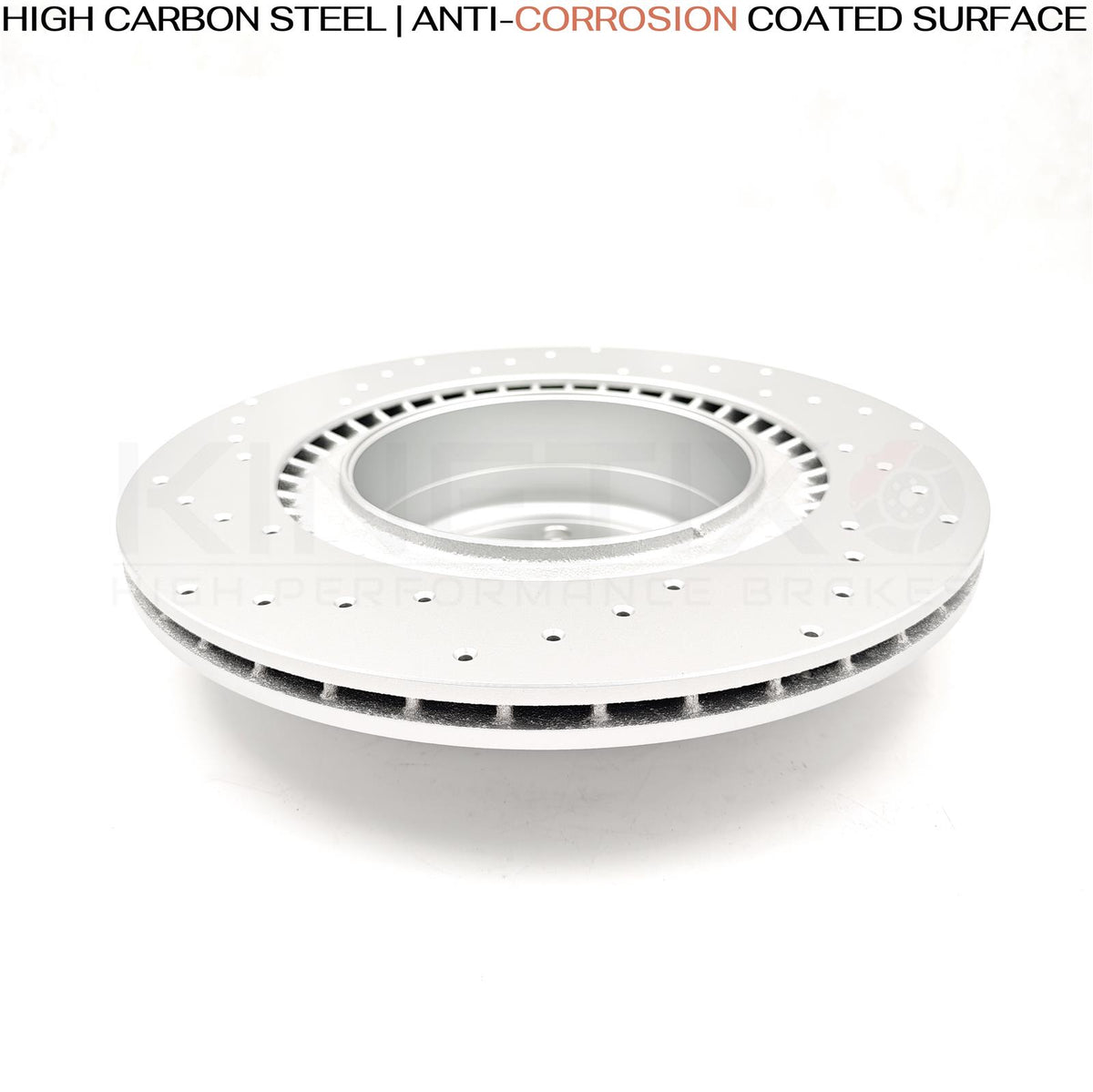 FOR BMW X6M E71 E72 (09-2014) CROSS DRILLED REAR BRAKE DISCS PAIR 385mm X 24mm