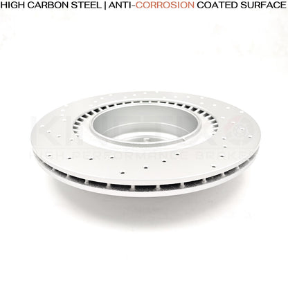FOR BMW X6M E71 E72 (09-2014) CROSS DRILLED REAR BRAKE DISCS PAIR 385mm X 24mm
