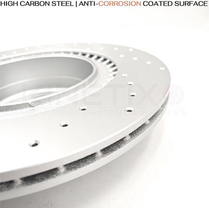FOR BMW X6M E71 E72 (09-2014) CROSS DRILLED REAR BRAKE DISCS PAIR 385mm X 24mm
