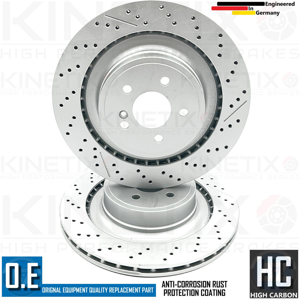 FOR MERCEDES CLS63 CLS65 E63 AMG DRILLED GROOVED REAR BRAKE DISCS BREMBO PADS