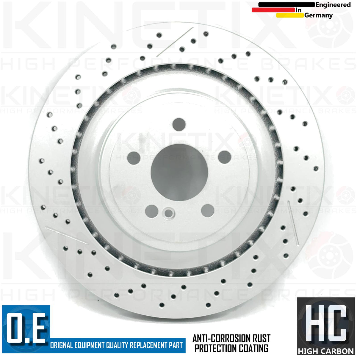 FOR MERCEDES CLS63 CLS65 E63 AMG DRILLED GROOVED REAR BRAKE DISCS BREMBO PADS