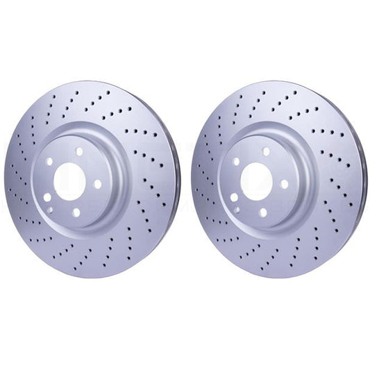 FOR MERCEDES C63 C63S E63 AMG FRONT DRILLED GROOVED BRAKE DISCS PAIR 360mm
