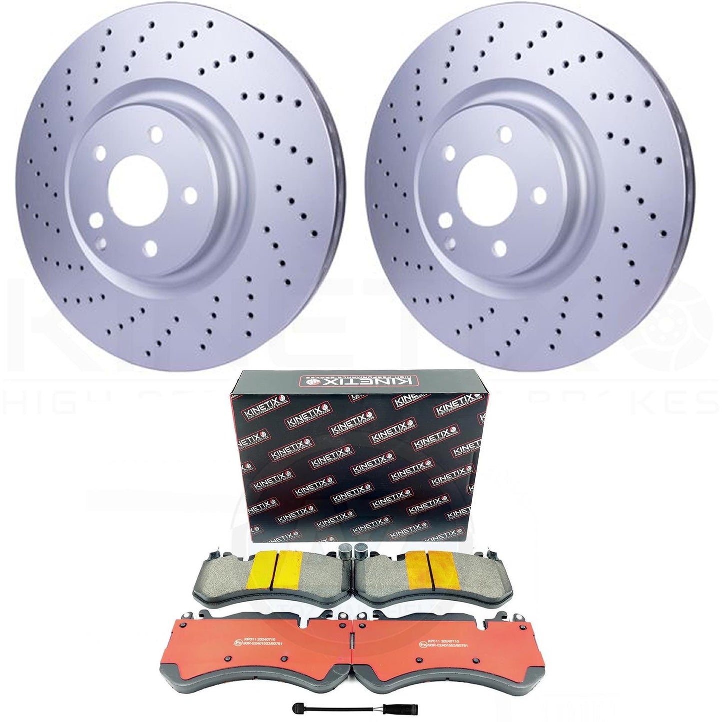 FOR MERCEDES C63 C63S AMG 205 FRONT BRAKE DISCS PADS WEAR SENSOR WIRE 360mm