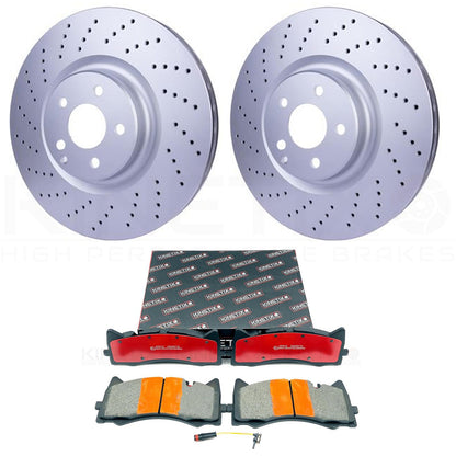 FOR MERCEDES C63 S C63 AMG 2014-23 FRONT BRAKE DISCS KINETIX PADS & SENSOR 360mm