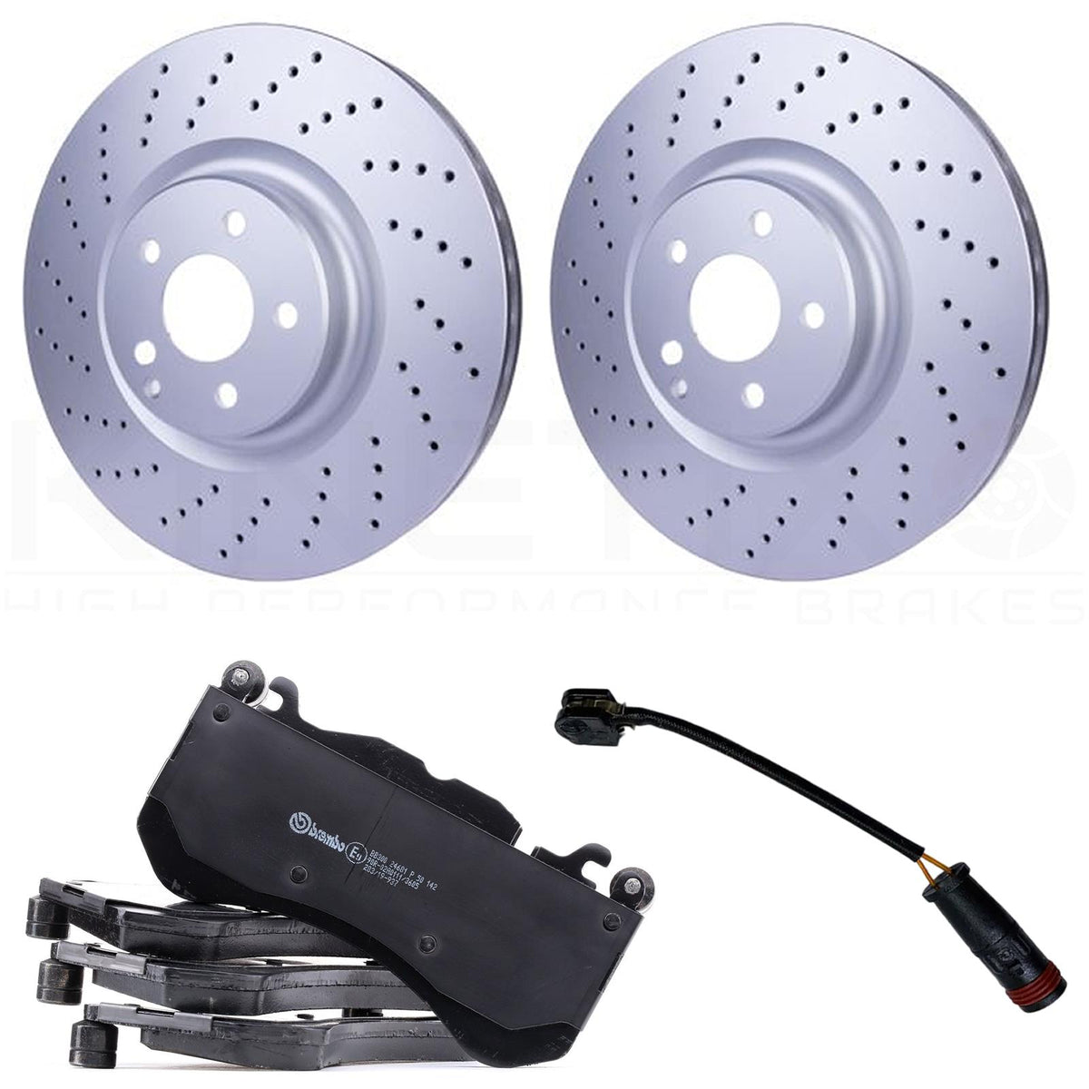 FOR MECEDES C63S C63 E63 E63S AMG FRONT DRILLED GROOVED BRAKE DISCS BREMBO PADS