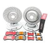 FOR MERCEDES C63 CLS63 E63 AMG FRONT REAR BRAKE DISCS PADS SENSORS 360mm 360mm