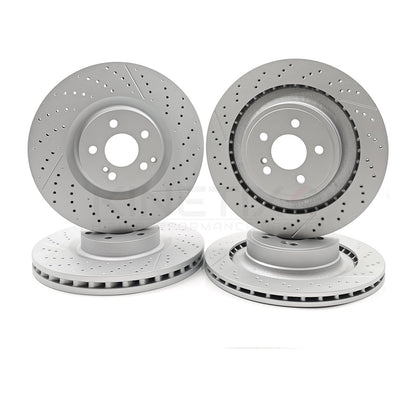 FOR MERCEDES C63 C63S E63 E63S AMG FRONT REAR BRAKE DISCS PADS SENSORS 360mm