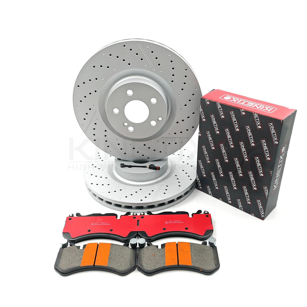 FOR MERCEDES SL55 SL600 SL65 AMG R230 FRONT BRAKE DISCS PADS SENSOR 360mm