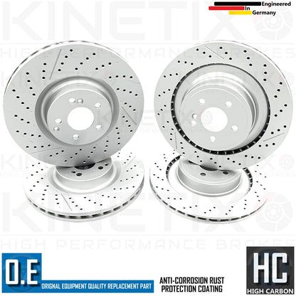FOR MERCEDES CLS63 E63 AMG FRONT REAR DRILLED GROOVED BRAKE DISCS 360mm 360mm