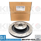 FOR MERCEDES C63 AMG HIGH CARBON REAR DRILLED & GROOVED BRAKE DISCS PAIR 330mm