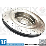FOR MERCEDES C63 AMG HIGH CARBON REAR DRILLED & GROOVED BRAKE DISCS PAIR 330mm