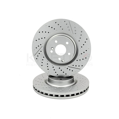 FOR MERCEDES C63 C63S E63 AMG FRONT DRILLED GROOVED BRAKE DISCS PAIR 360mm