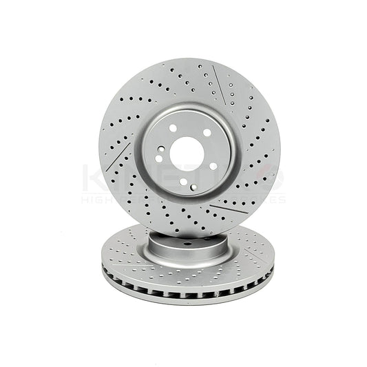 FOR MERCEDES C63 C63S E63 AMG FRONT DRILLED GROOVED BRAKE DISCS PAIR 360mm