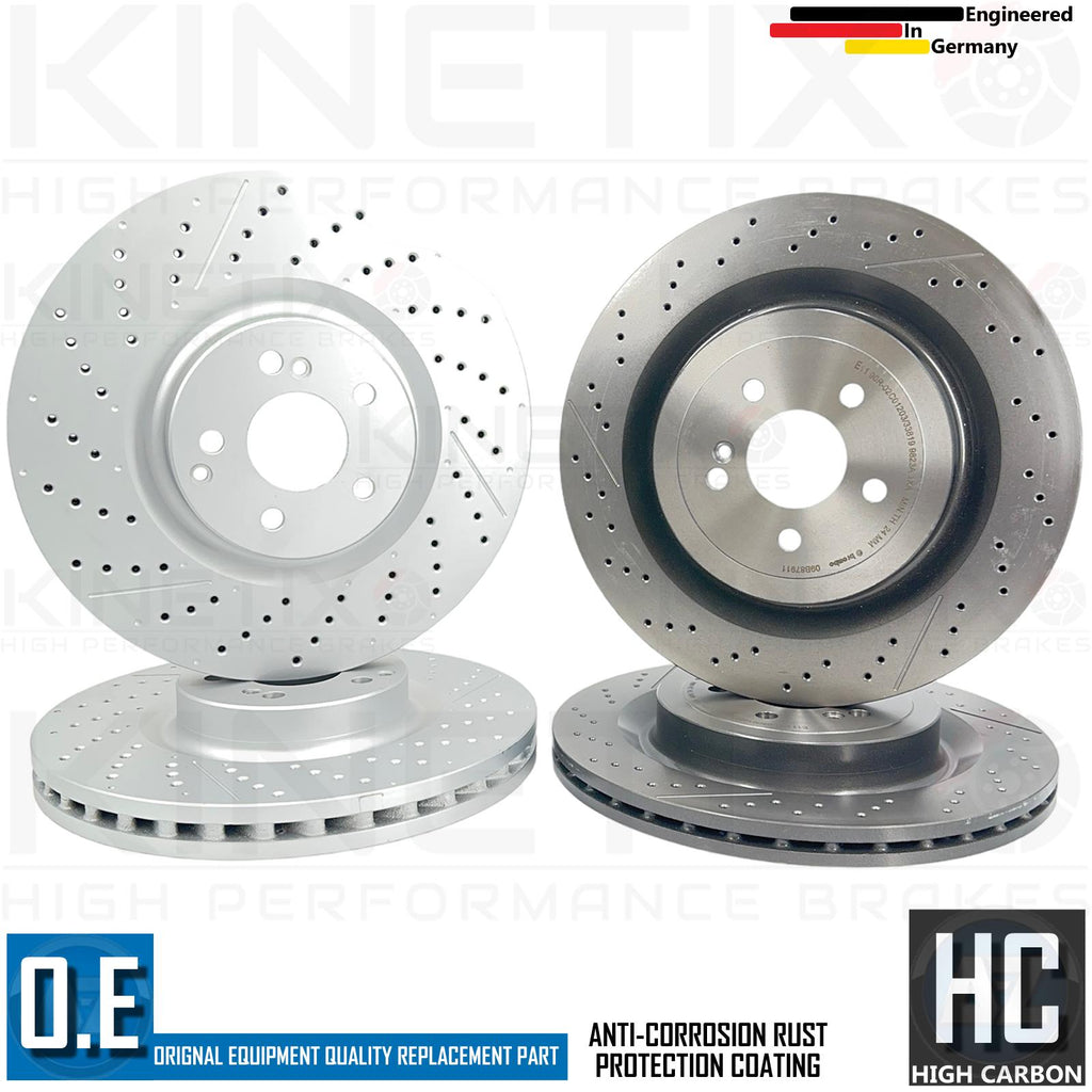 FOR MERCEDES C63 AMG 08-14 FRONT REAR DRILLED GROOVED BRAKE DISCS 360mm 330mm