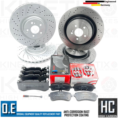 FOR MERCEDES C63 C63S AMG FRONT REAR BRAKE DISCS BREMBO PADS SENSORS 360mm 360mm