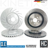 FOR MERCEDES C63 C63S AMG FRONT REAR DRILLED GROOVED BRAKE DISCS 360mm 360mm