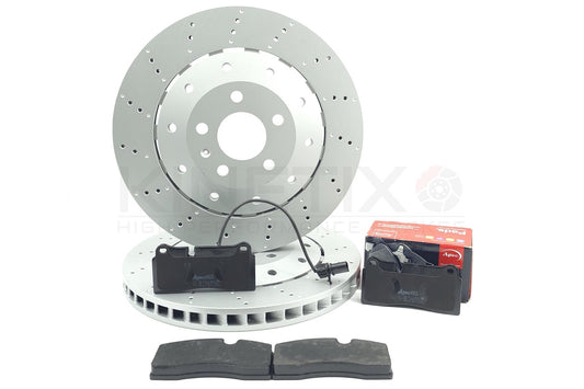 FOR LAMBORGHINI GALLARDO HURACAN REAR BRAKE DISCS APEC PADS WIRE SENSOR 356mm