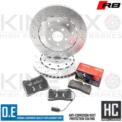 FOR AUDI R8 (42) 2006-2015 REAR BRAKE DISCS APEC PADS SENSOR 420615601A 356mm
