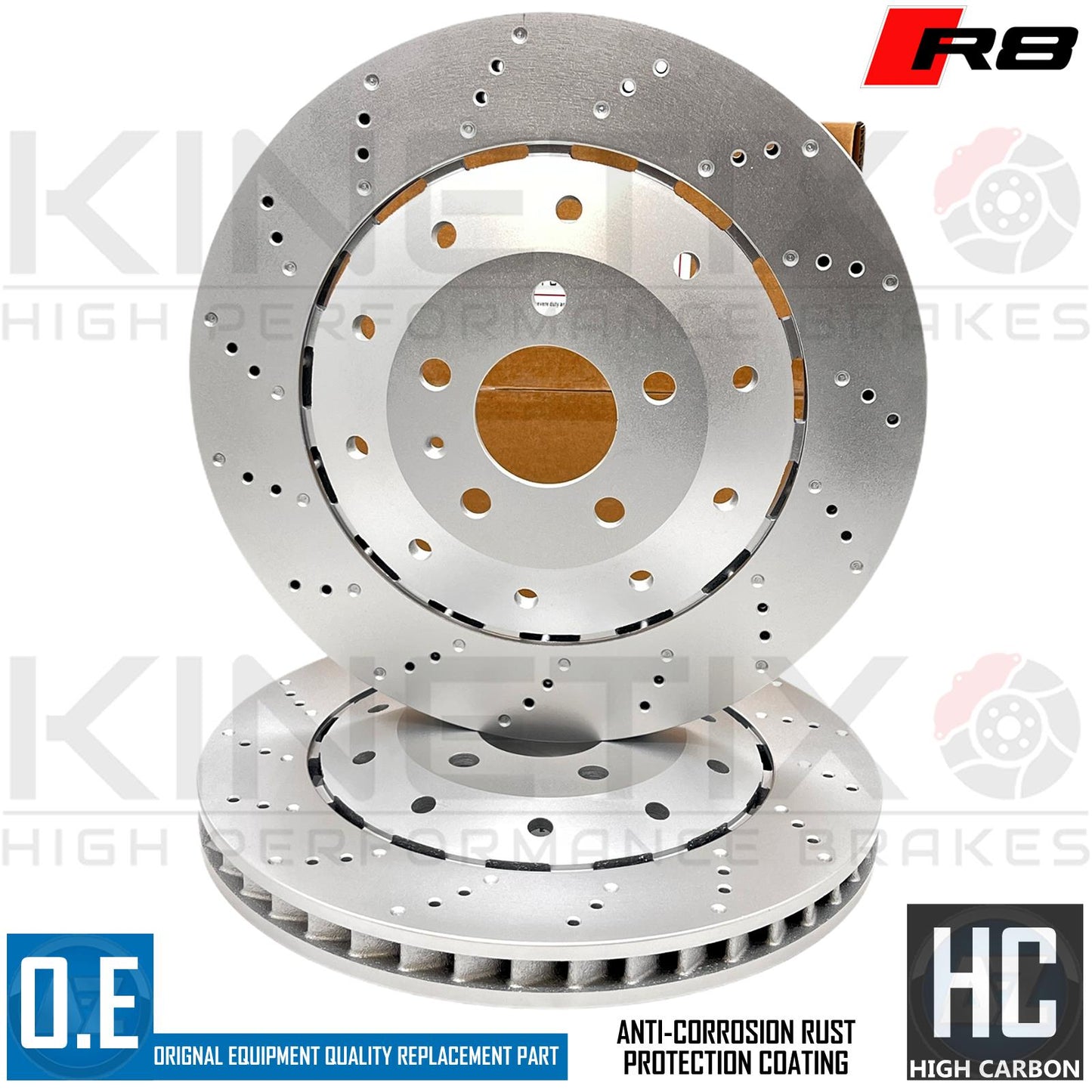 FOR AUDI R8 (42) 2006-2015 REAR BRAKE DISCS APEC PADS SENSOR 420615601A 356mm