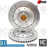 FOR AUDI R8 (42) 06-2015 CROSS DRILLED REAR BRAKE DISCS PAIR 356mm 420615601A