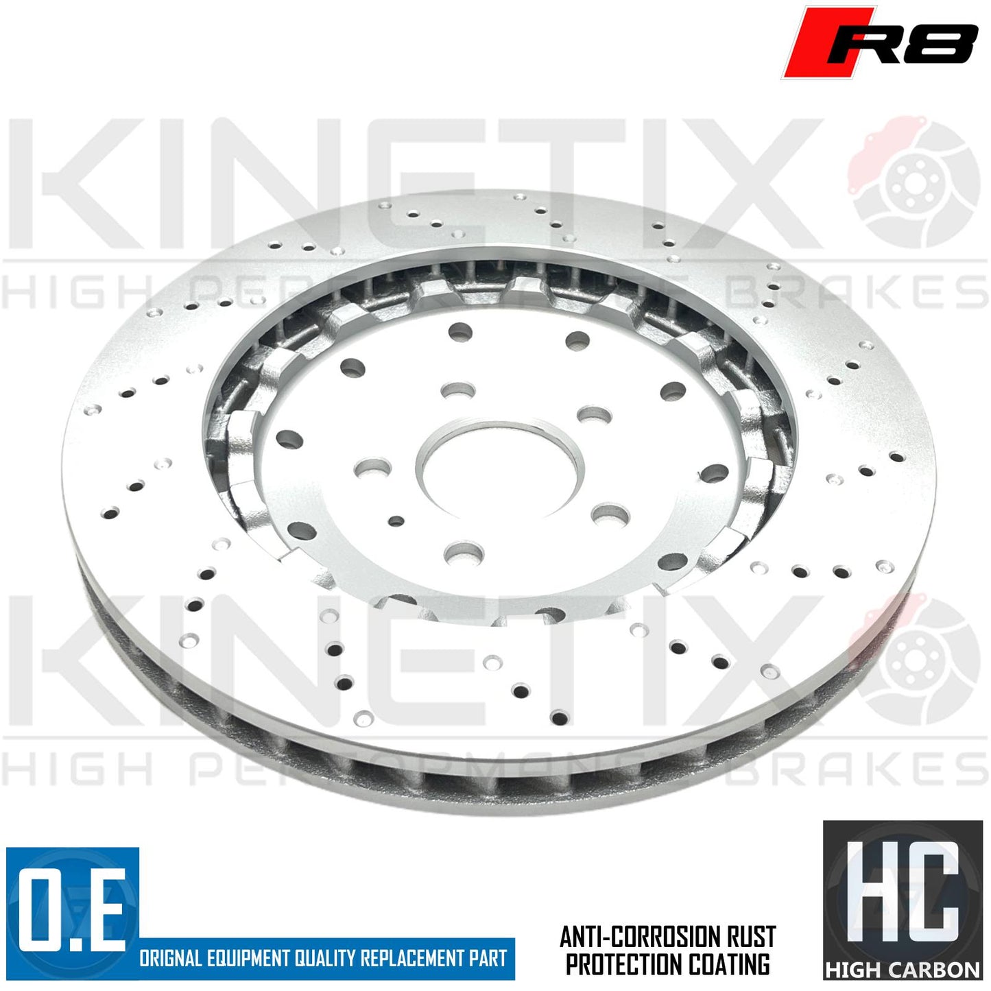 FOR AUDI R8 (42) 06-2015 CROSS DRILLED REAR BRAKE DISCS PAIR 356mm 420615601A