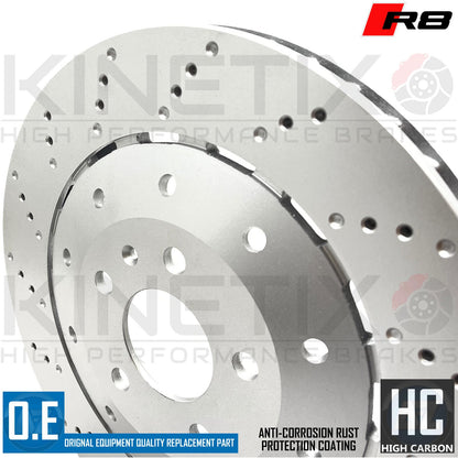 FOR AUDI R8 (42) 06-2015 CROSS DRILLED REAR BRAKE DISCS PAIR 356mm 420615601A