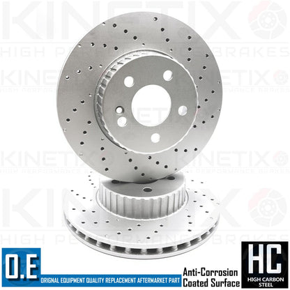FOR MERCEDES C E CLASS FRONT DRILLED BRAKE DISCS PAIR 305mm A0004212512