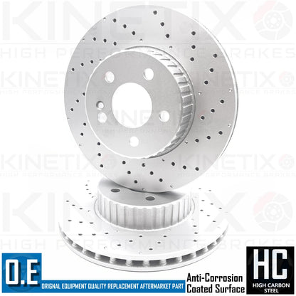 FOR MERCEDES C180 BlueTEC d DRILLED FRONT REAR BRAKE DISCS MINTEX PADS 305m 300m
