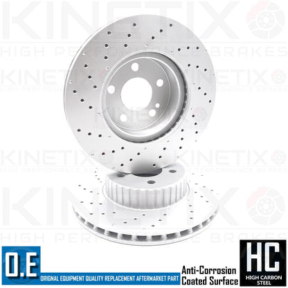 FOR MERCEDES C E CLASS FRONT DRILLED BRAKE DISCS PAIR 305mm A0004212512