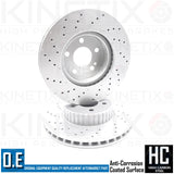 FOR MERCEDES C220 BlueTEC d DRILLED FRONT REAR BRAKE DISCS MINTEX PADS 305m 300m