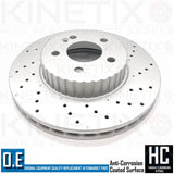 FOR MERCEDES C E CLASS FRONT DRILLED BRAKE DISCS PAIR 305mm A0004212512