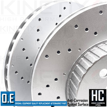 FOR MERCEDES C180 BlueTEC d DRILLED FRONT REAR BRAKE DISCS MINTEX PADS 305m 300m